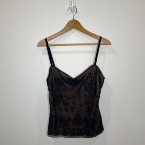 Megan Park Lace Black 100% Silk Camisole